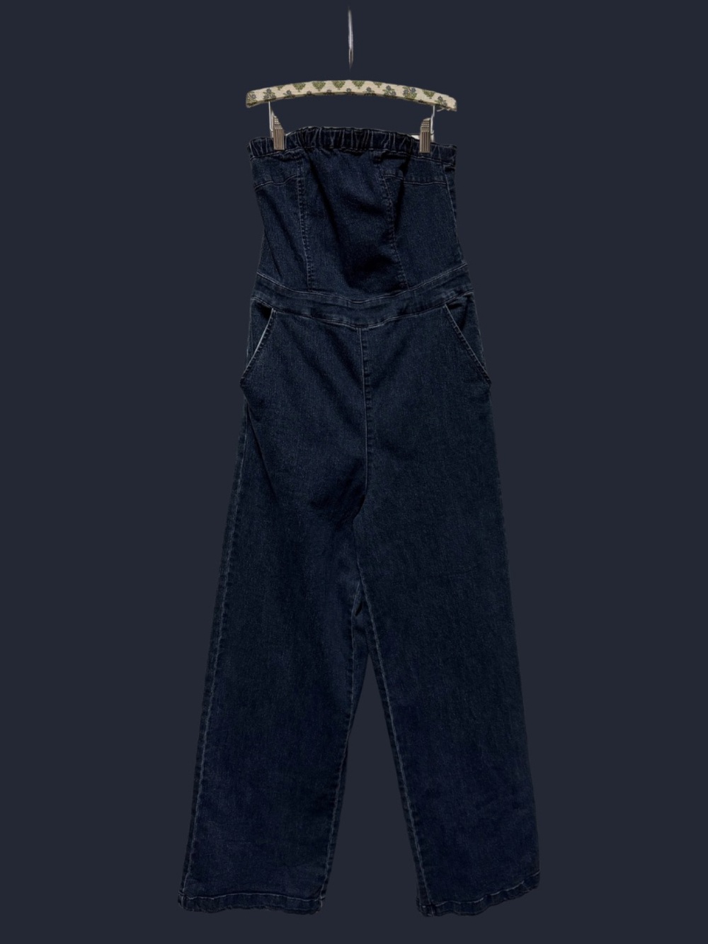 Love fire Strapless Dark Blue Denim Jumpsuit